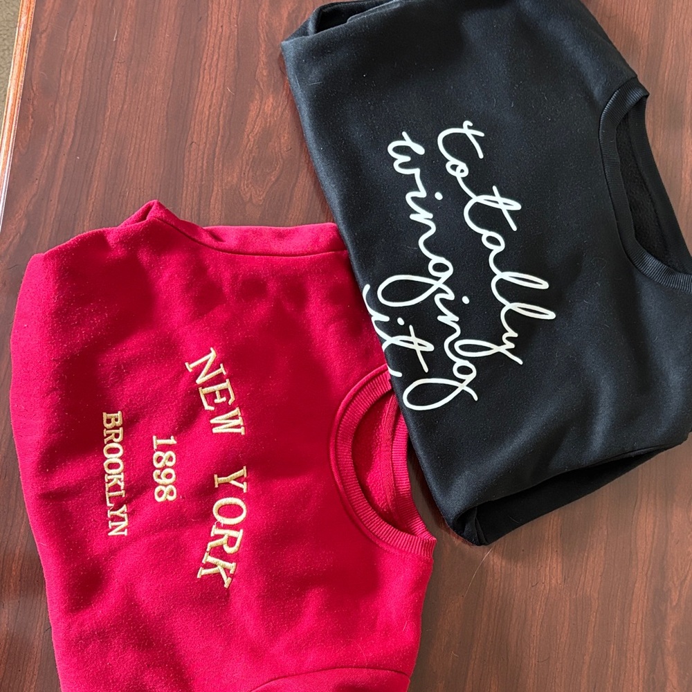 Shein Sweatshirt Set – Size M, Black & Red